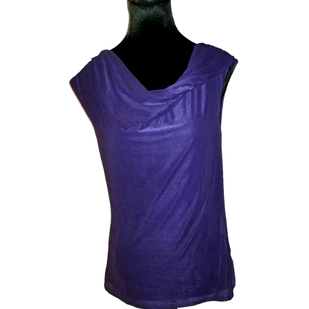 Coldwater Creek purple tank with drape bodice.